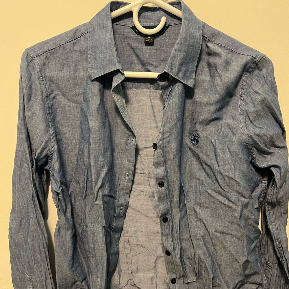 Brooks Brothers Chambray Blue Button Down Blouse